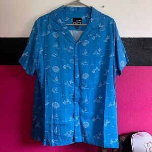 Blue Beachy Collared Shirt